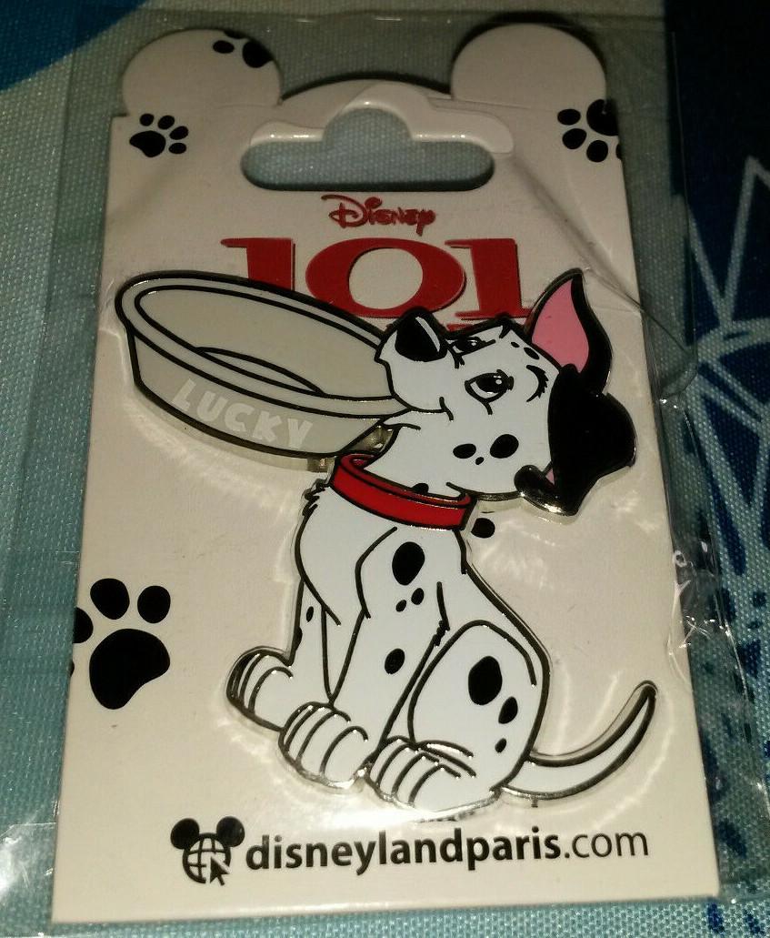 Lucky 101 Dalmatian puppy dog with plate Disney Paris Dlrp Dlp 2021 Pin