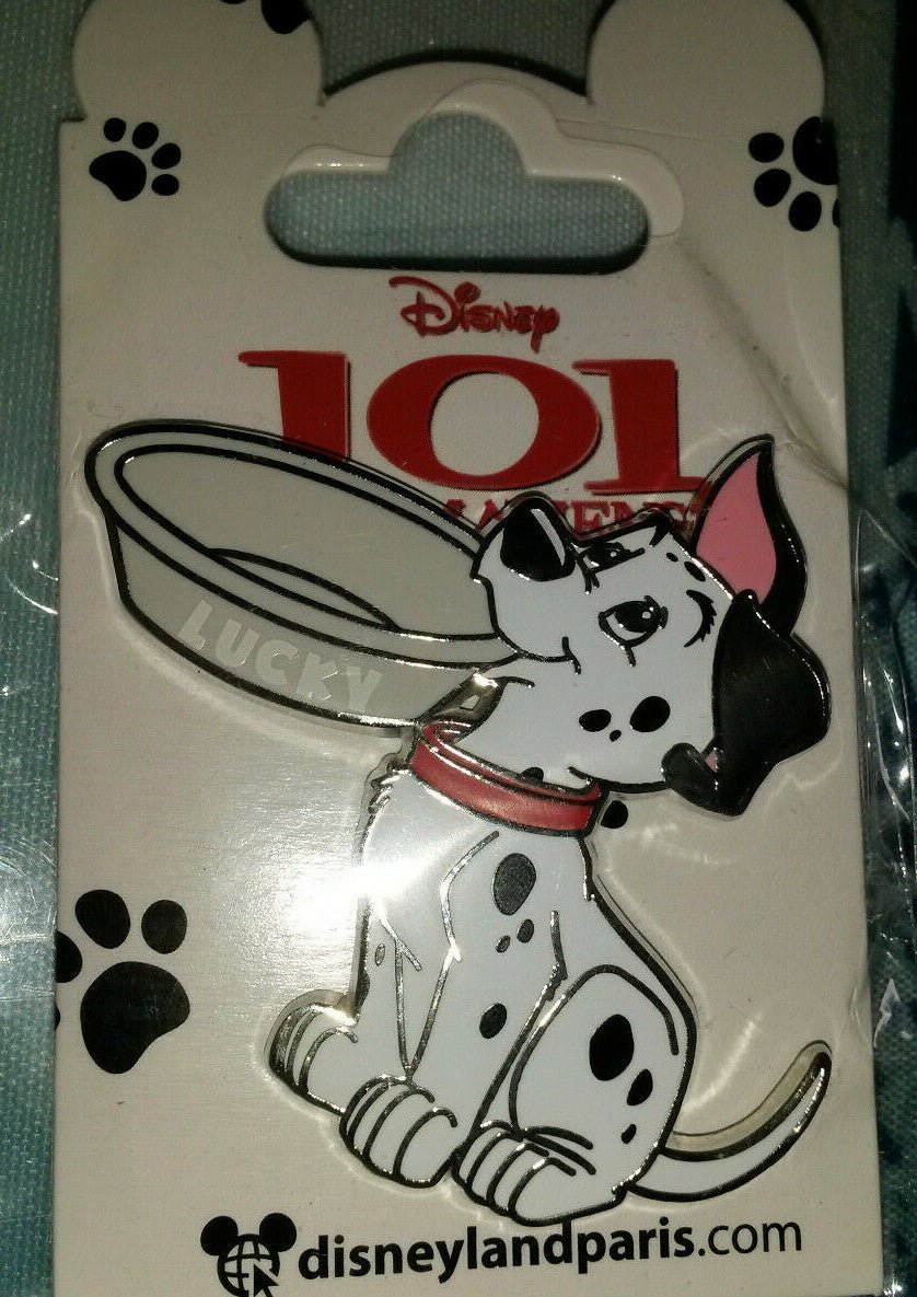 Lucky 101 Dalmatian puppy dog with plate Disney Paris Dlrp Dlp 2021 Pin