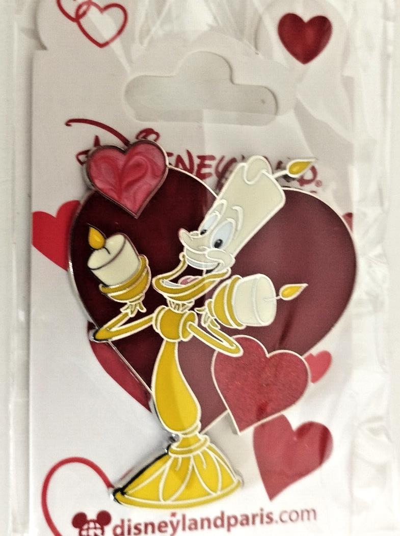 Lumiere in Heart Valentine Series Disney Land Paris Dlp Dlrp 2023 Glitter Pin