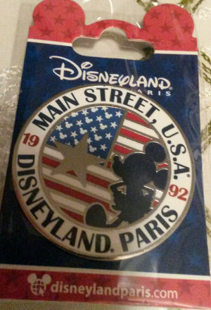 ミッキー アメリカーナ アメリカンフラッグ メインストリート ディズニーパリ DLP 2019年10月 ラウンドピン