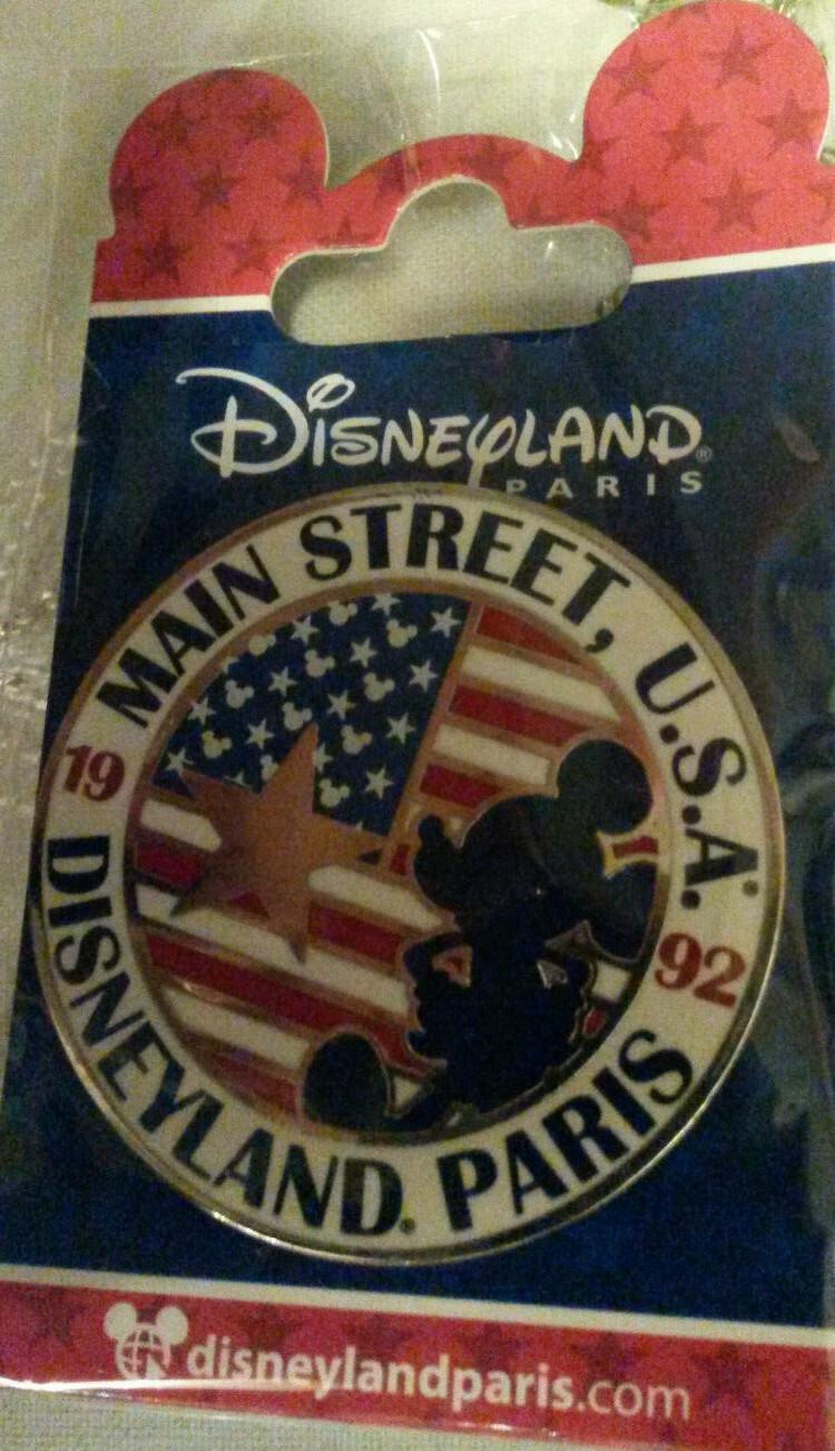 Mickey Americana American Flag Main Street Disney Paris Dlp Oct 2019 Round Pin