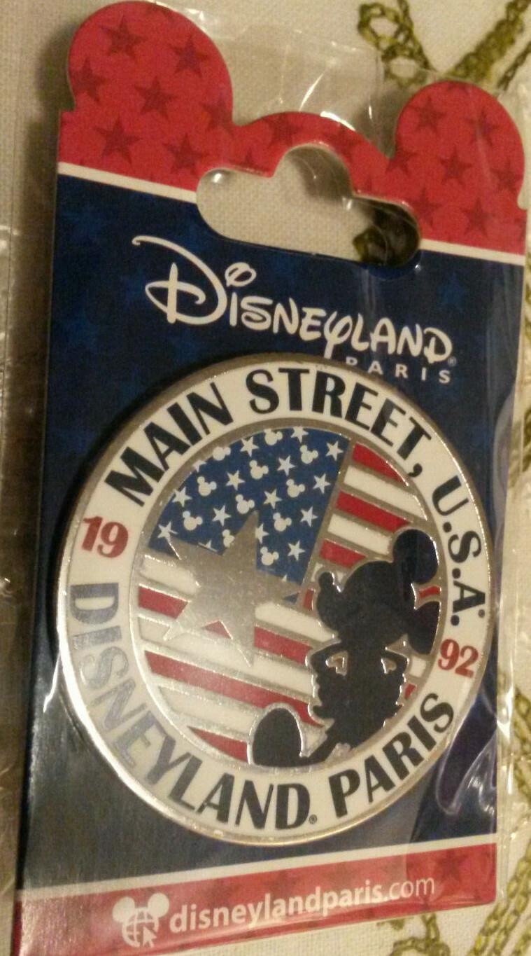 Mickey Americana American Flag Main Street Disney Paris Dlp Oct 2019 Round Pin