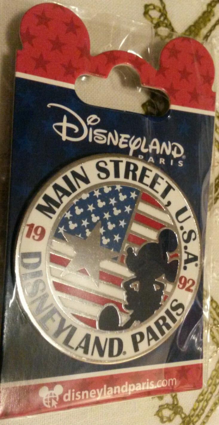 Mickey Americana American Flag Main Street Disney Paris Dlp Oct 2019 Round Pin