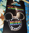 Mickey Head Belong Believe Be Proud Rainbow Color Disney Paris Dlp June 2024 Pin