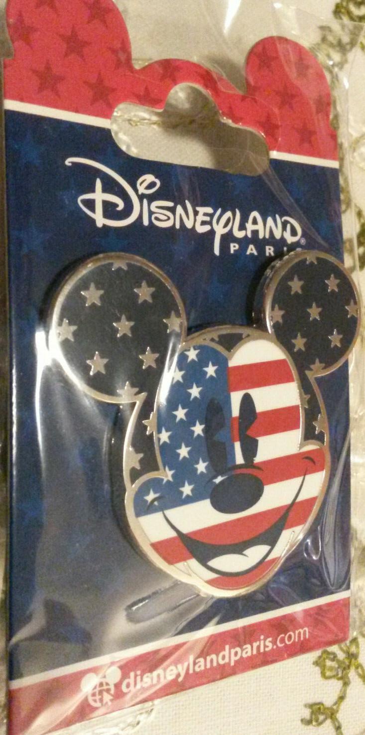 Mickey Head Shape Americana American Flag Disney Paris Dlp October 2019 Pin