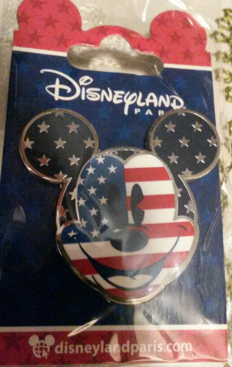 Mickey Head Shape Americana American Flag Disney Paris Dlp October 2019 Pin