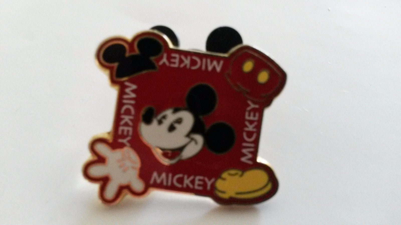 Mickey Mania in pieces rectangle red pin Disney Land Paris Dlrp Dlp 2002 Pin