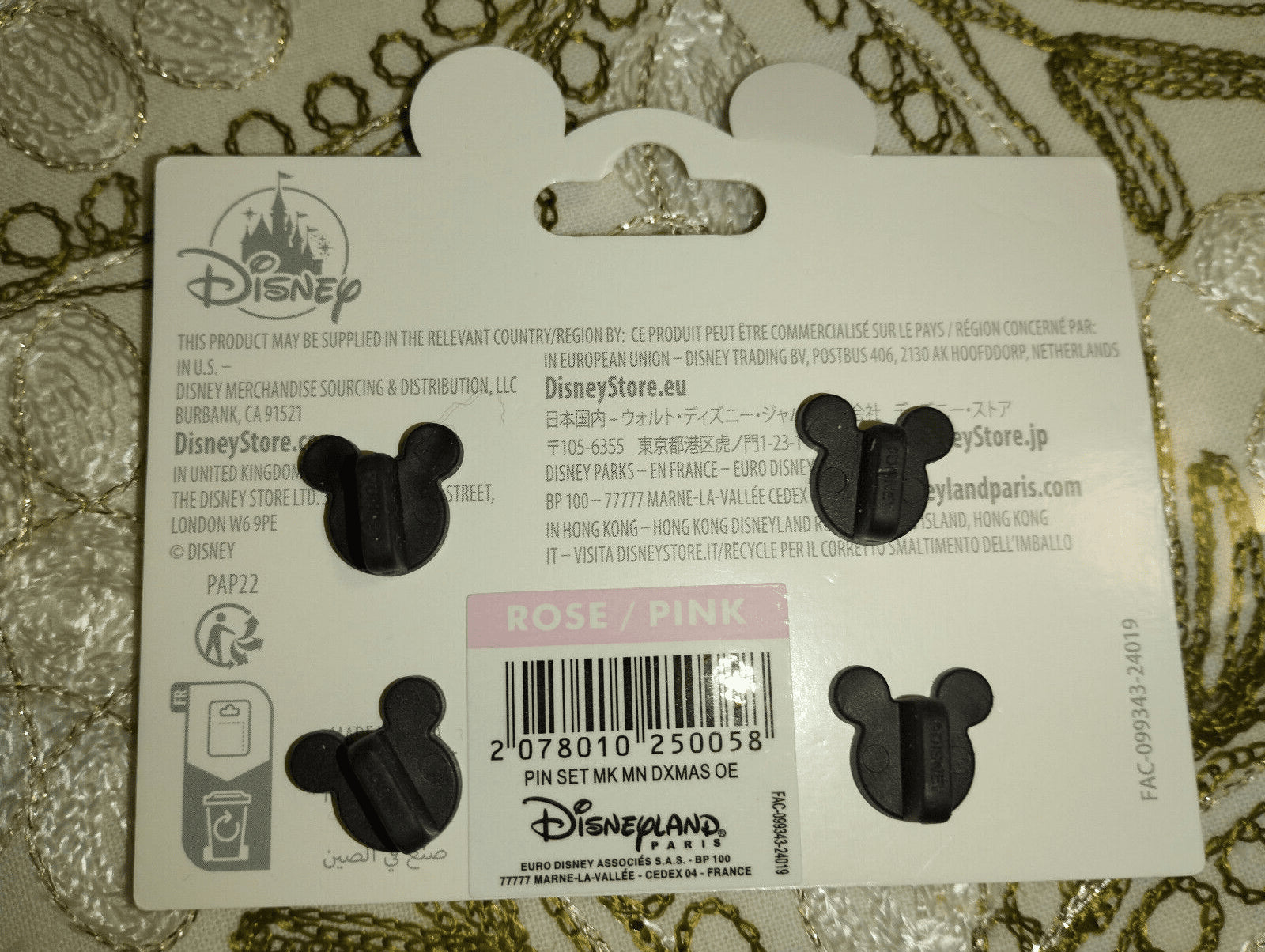 Mickey & Minnie Heads Set Wearing Elf Hats Disney Paris DLP Christmas 2024 Pins