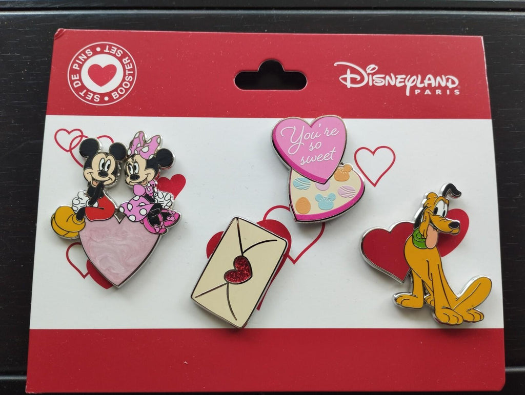 Mickey Minnie Valentine Love Series Disney Paris Dlp 2025 4 Pins Booster set