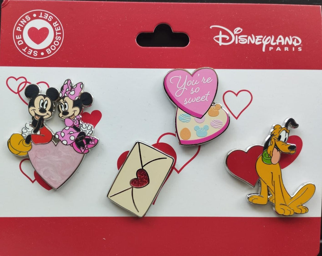 Mickey Minnie Valentine Love Series Disney Paris Dlp 2025 4 Pins Booster set