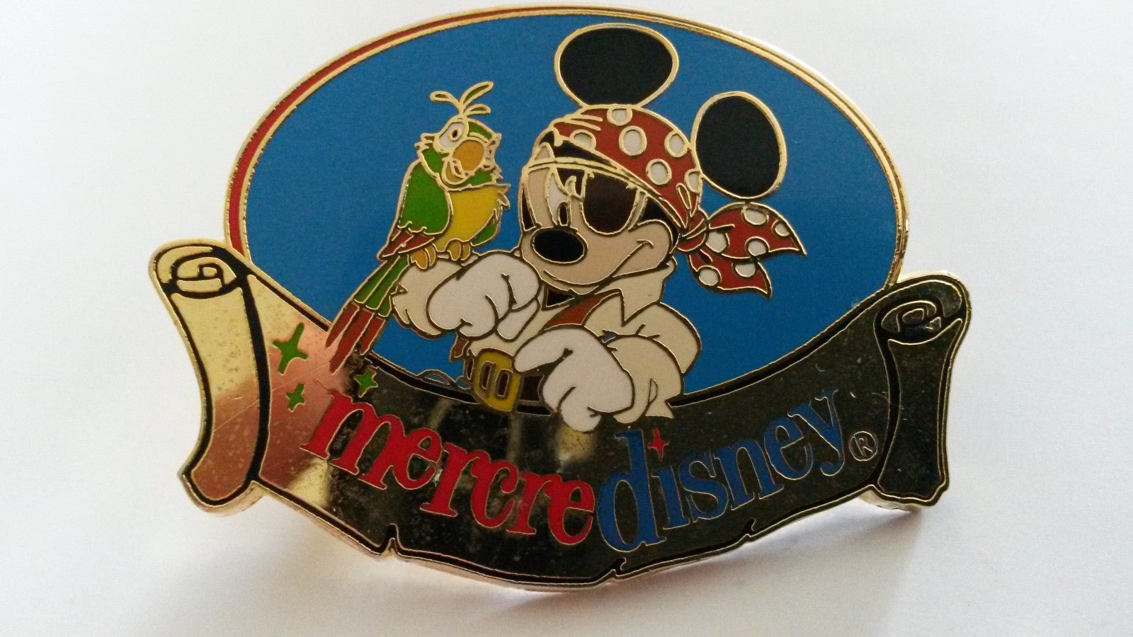 Mickey Pirate with parrot Mercredi Disney Land Disney Paris Dlrp Dlp 2004 Pin