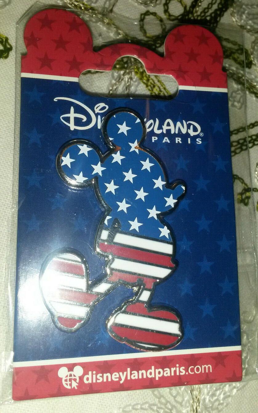Mickey Silhouette Shape Americana American Flag Disney Land Paris Dlp 2019 Pin