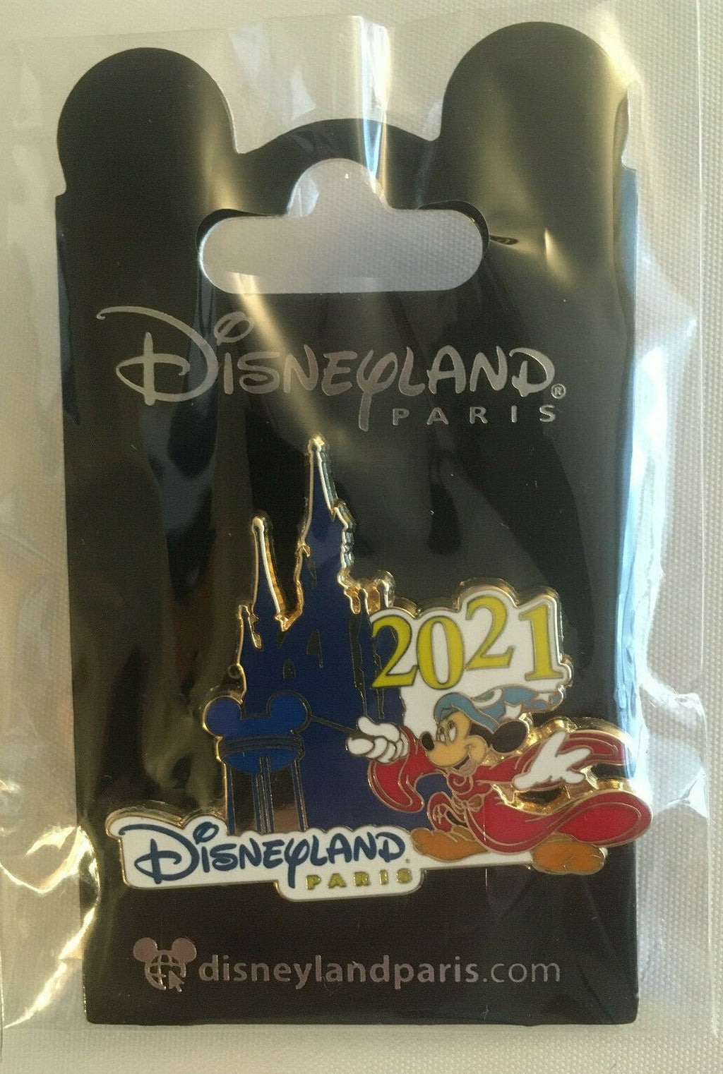Mickey Sorcerer & castle celebrating 2021 Disney Paris Dlrp Dlp 14/02/ 2021 pin