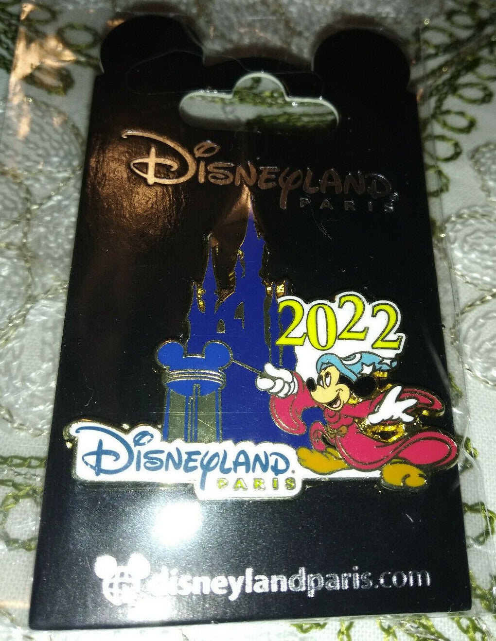 Mickey Sorcerer & castle celebrating 2022 Disney Paris Dlrp Dlp January 2022 pin