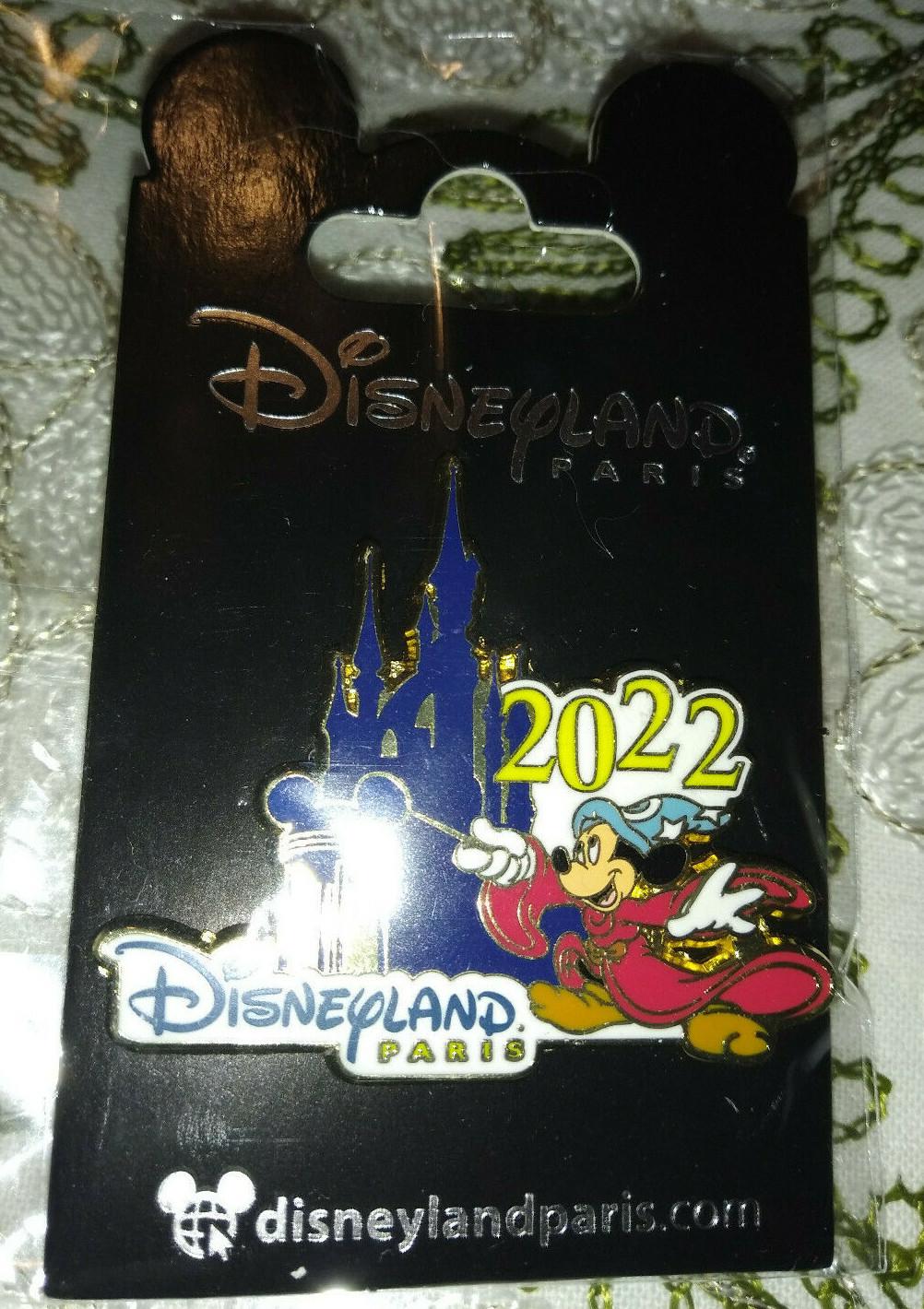 Mickey Sorcerer & castle celebrating 2022 Disney Paris Dlrp Dlp January 2022 pin