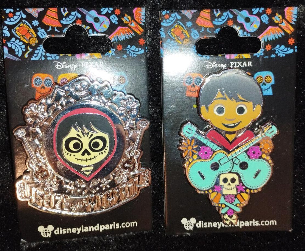 Miguel Rivera Guitars Sugar Skull Face Coco Pixar Disney Paris Dlp 2023 2 Pins