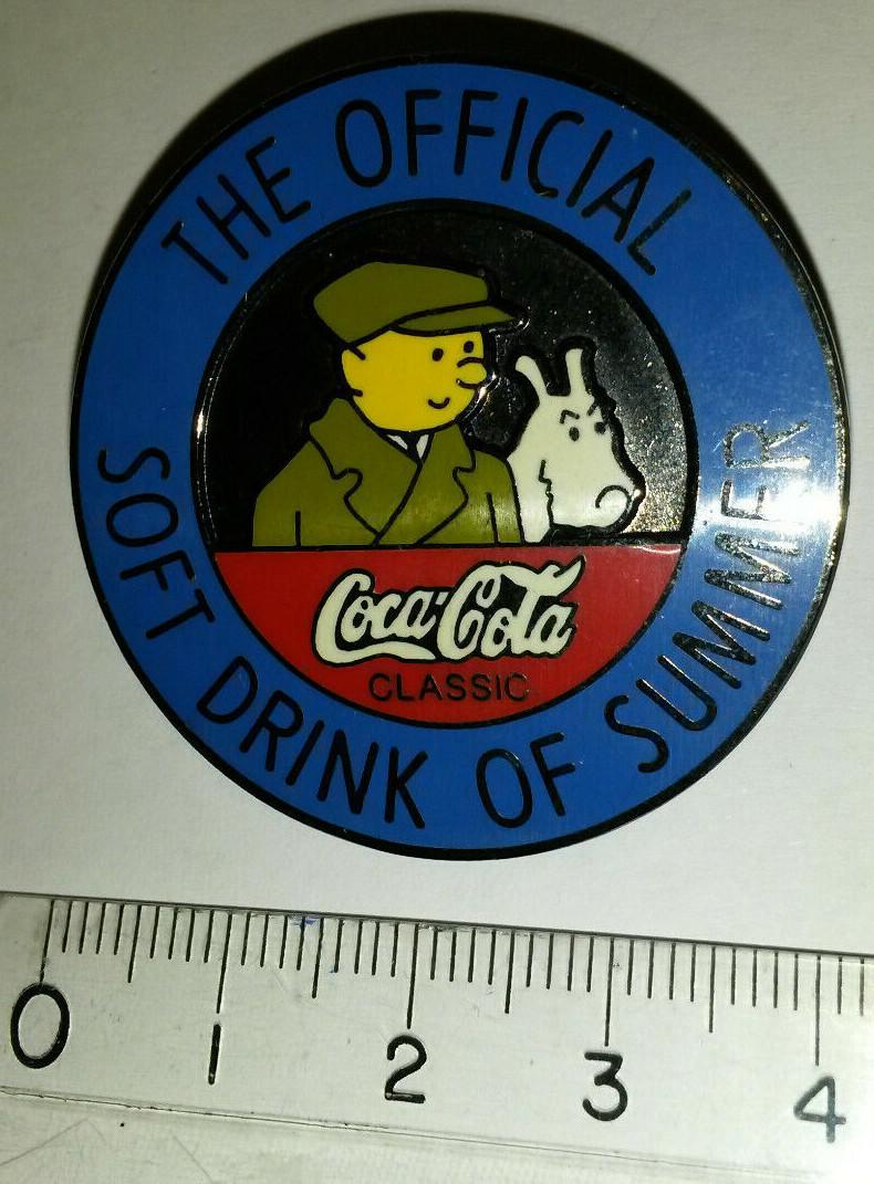 Milou Tintin au pays des Soviets Coca Cola Official Soft Drink Summer Round Pin