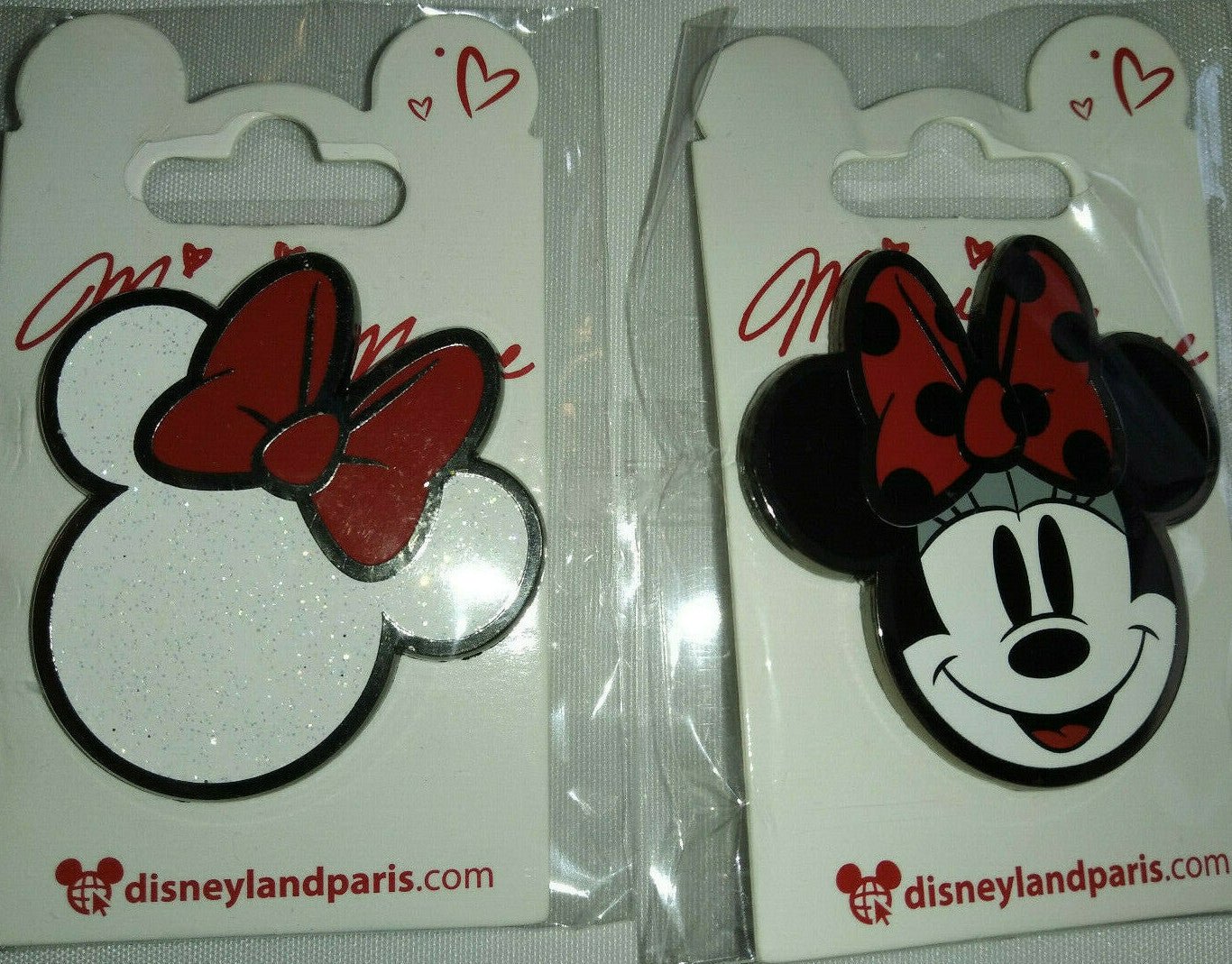 Minnie Head 2 pins set Disney Land Paris Dlrp Dlp 2022 Glitter Pin