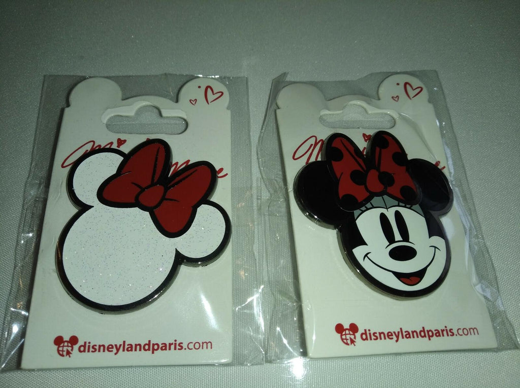 Minnie Head 2 pins set Disney Land Paris Dlrp Dlp 2022 Glitter Pin