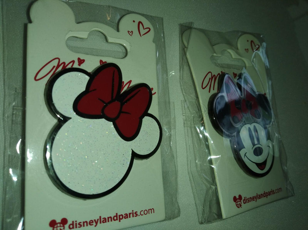 Minnie Head 2 pins set Disney Land Paris Dlrp Dlp 2022 Glitter Pin