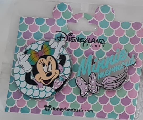 Minnie Mermaid 2 pins Disney Land Paris Dlp 2022 Glitter Pin
