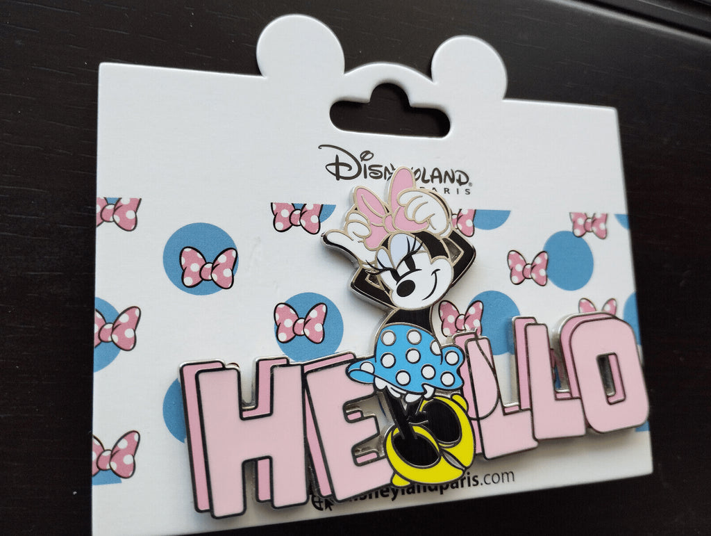 Minnie Mouse Polka dots pink Hello Disney Land Paris Dlp April 2024 Jumbo Pin
