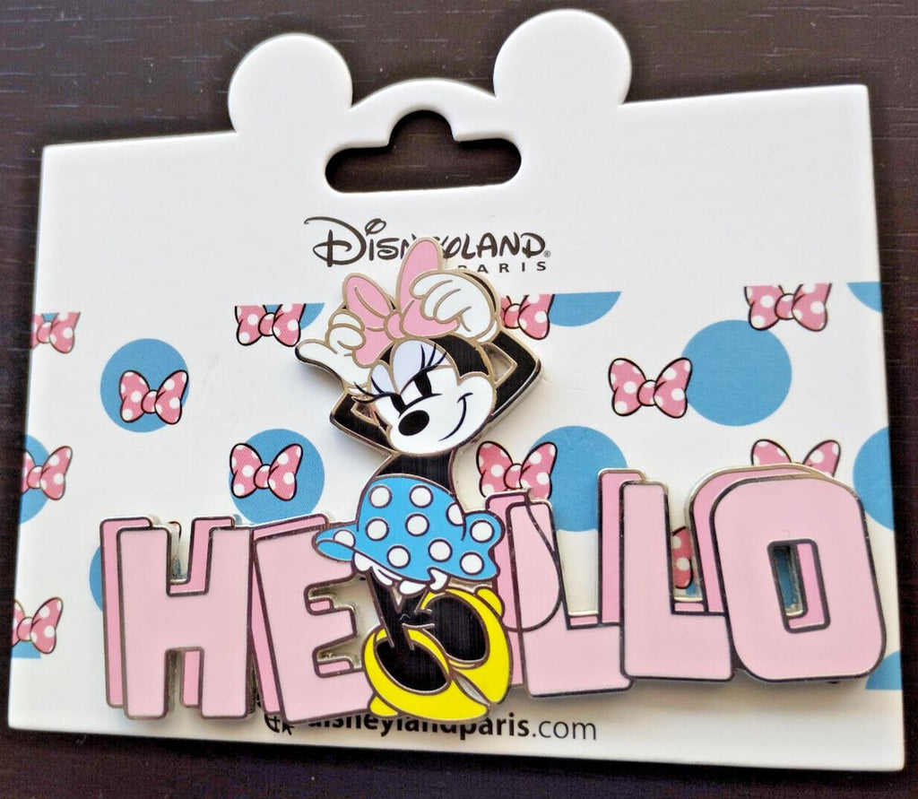 Minnie Mouse Polka dots pink Hello Disney Land Paris Dlp April 2024 Jumbo Pin