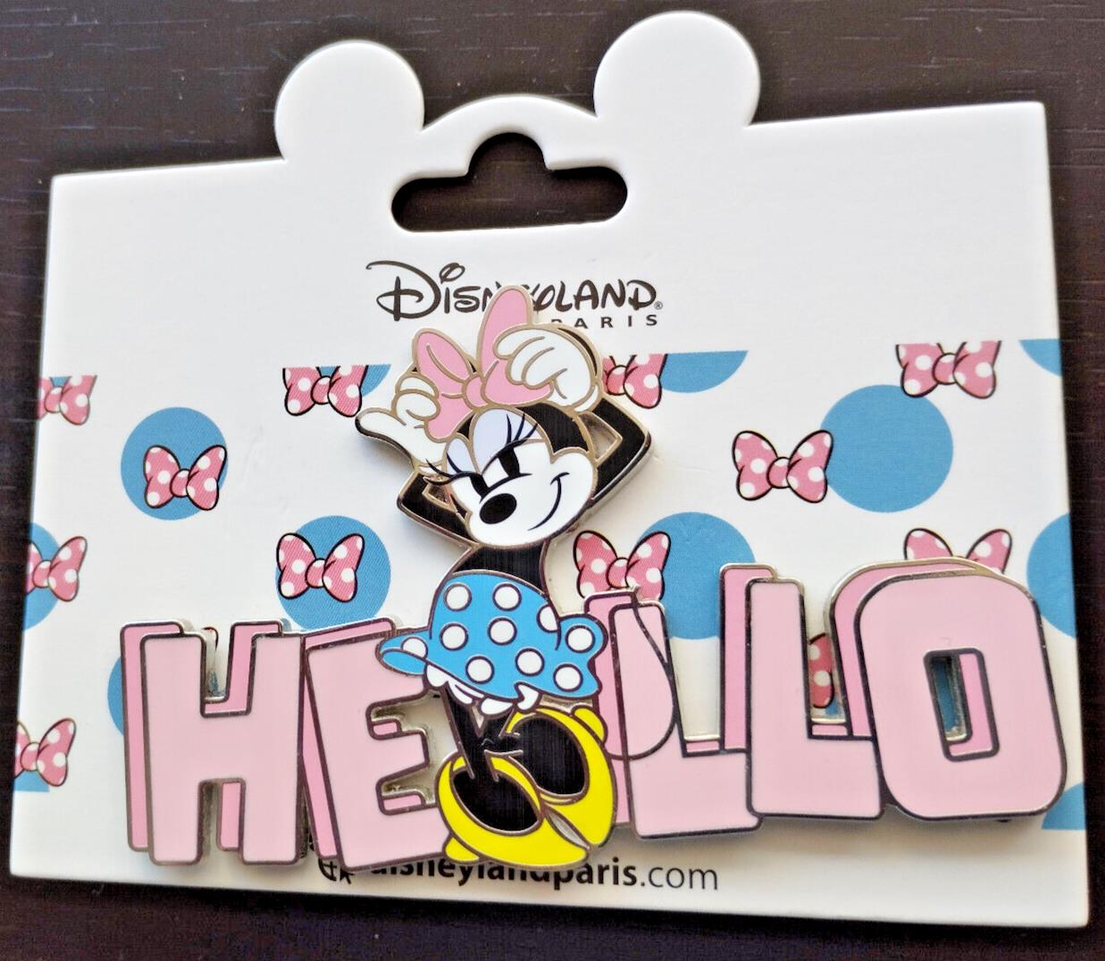 Minnie Mouse Polka dots pink Hello Disney Land Paris Dlp April 2024 Jumbo Pin