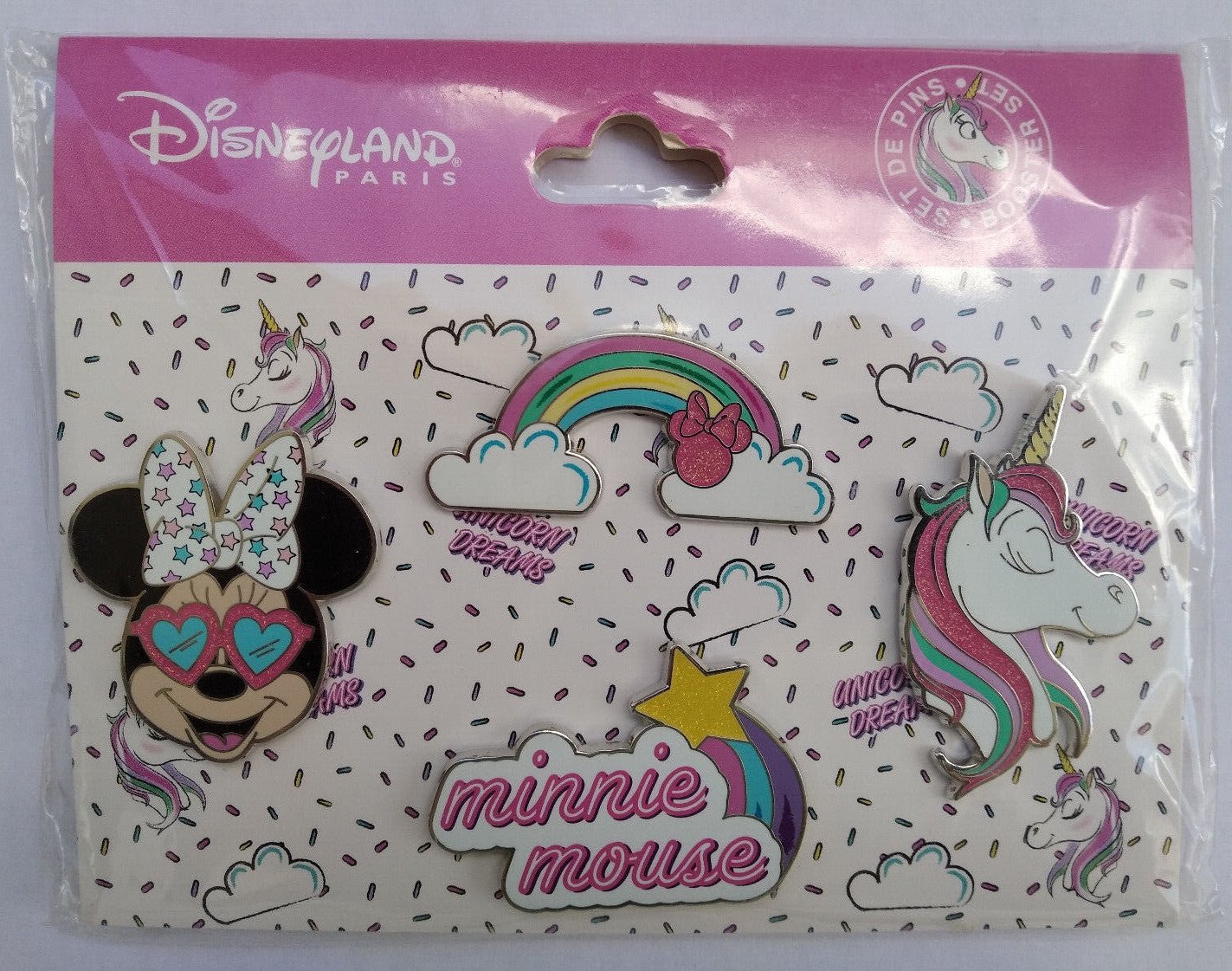 Minnie Unicorn Booster Set Disney Land Paris Dlrp Dlp June 2021 Glitter Pins