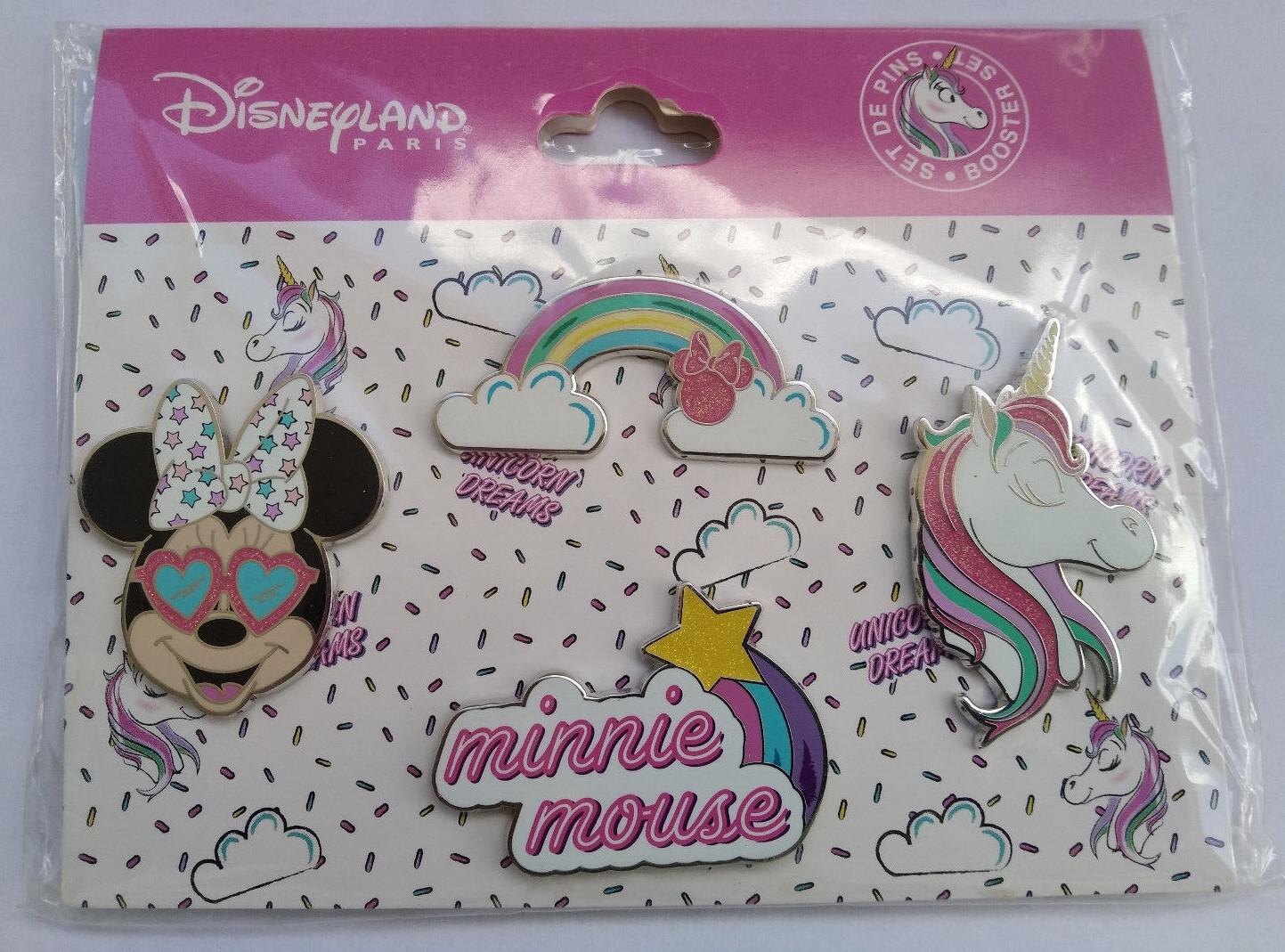 Minnie Unicorn Booster Set Disney Land Paris Dlrp Dlp June 2021 Glitter Pins