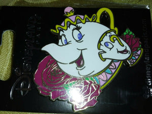 ポット夫人とチップ 赤いバラ フラワーシリーズ ディズニーL パリス Dlrp Dlp 2022年2月 ピンバッジ