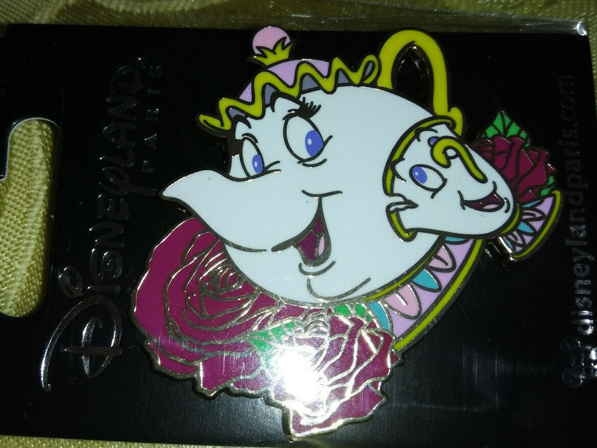 Mrs Potts and Chip Red Roses Flower Series Disney L Paris Dlrp Dlp Fev 2022 Pin