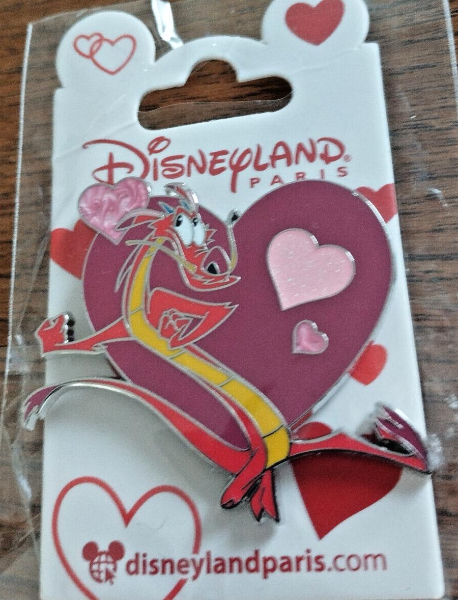 Mushu in Heart Valentine Series Disney Land Paris Dlp Dlrp 2023 Glitter Pin