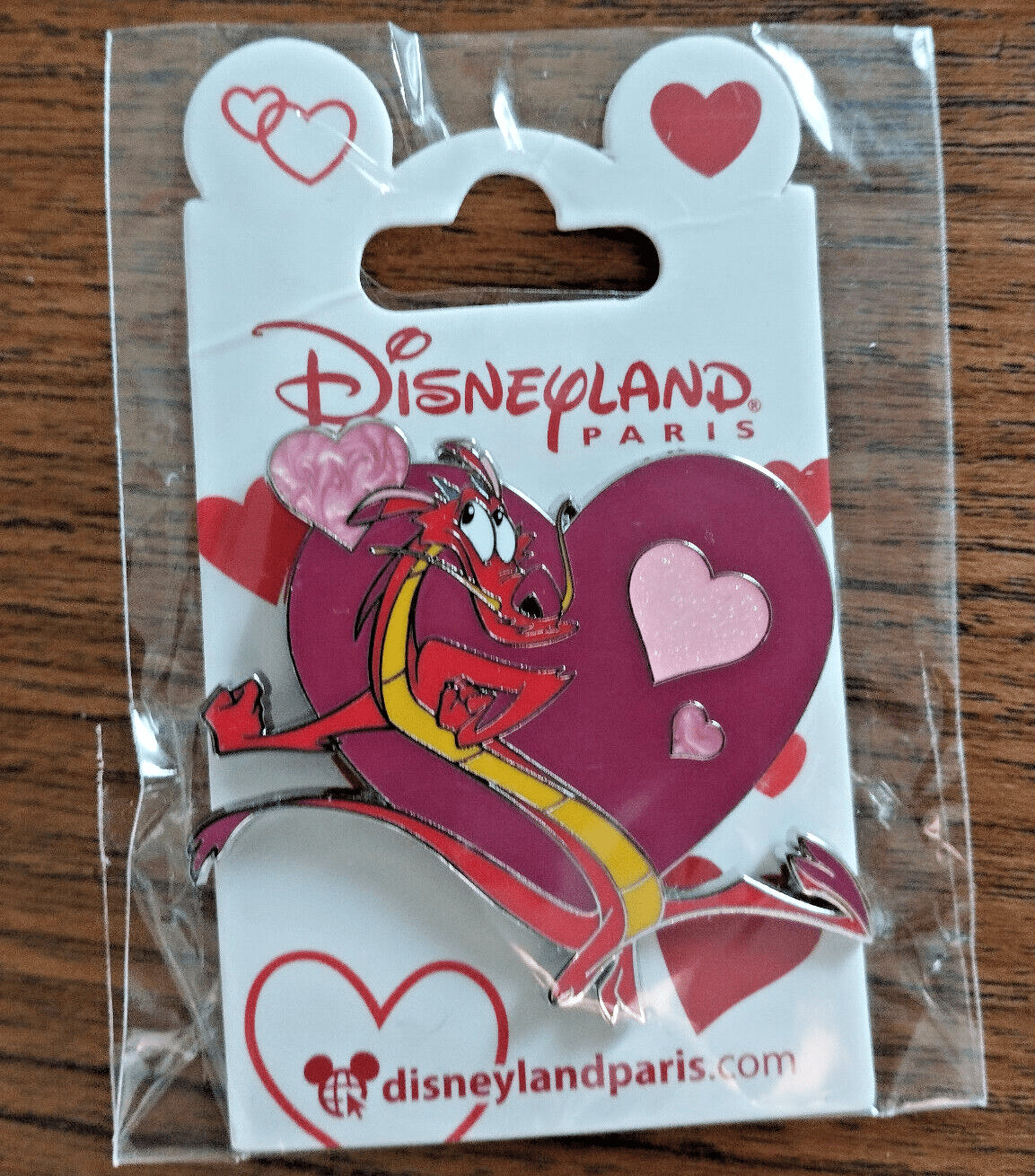 Mushu in Heart Valentine Series Disney Land Paris Dlp Dlrp 2023 Glitter Pin