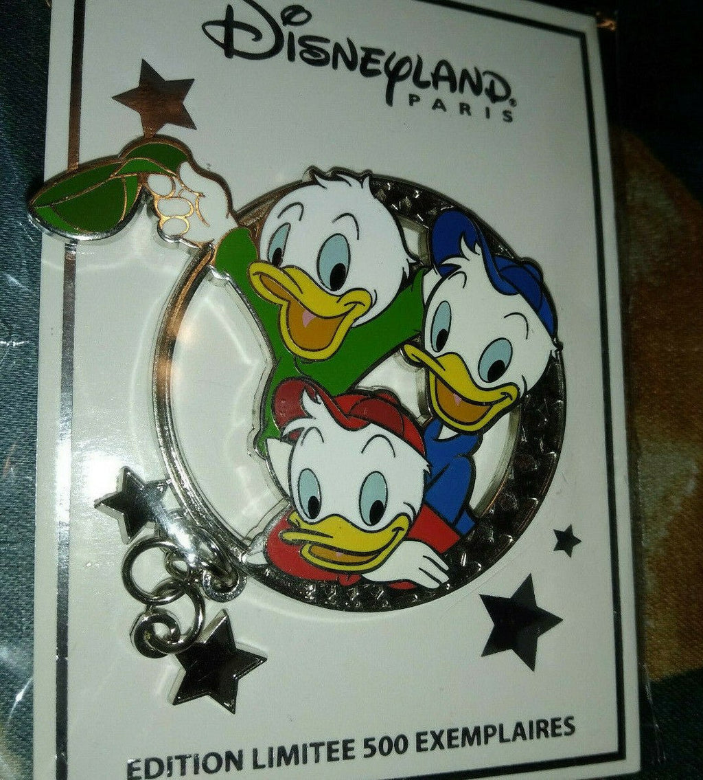 Nephews Huey Dewey Louie w Stars Disney Paris LE 500 Dlp 2022 Round Dangle Pin