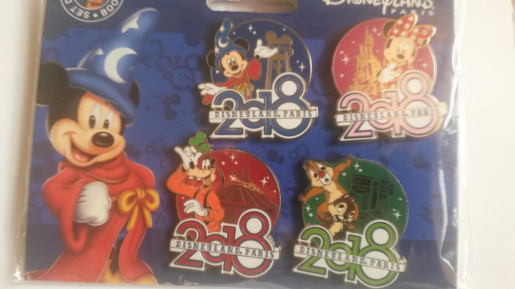 New 2018 Booster Set Goofy Sorcerer Chip Dale Minnie Disney L Paris Dlp 4 Pins