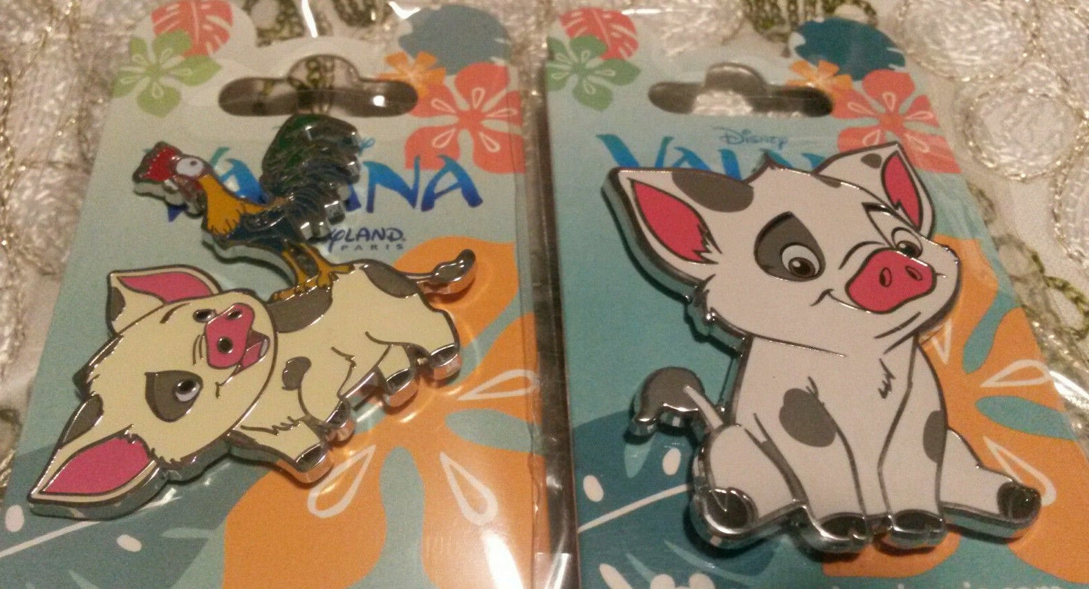 New Pua 2019 and Pua and Hei Hei 2016 Vaiana Disney Land Paris Dlp 2 Pins