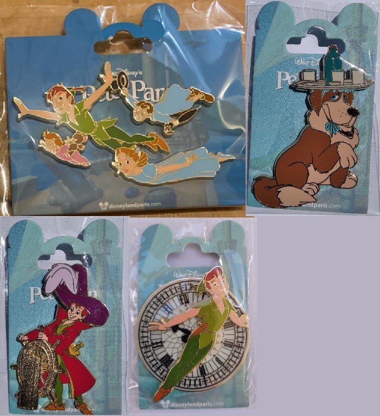 Peter Pan Wendy Lost Boys Pan as Hook Disney Land Paris Dlp 2022 4 Pins set
