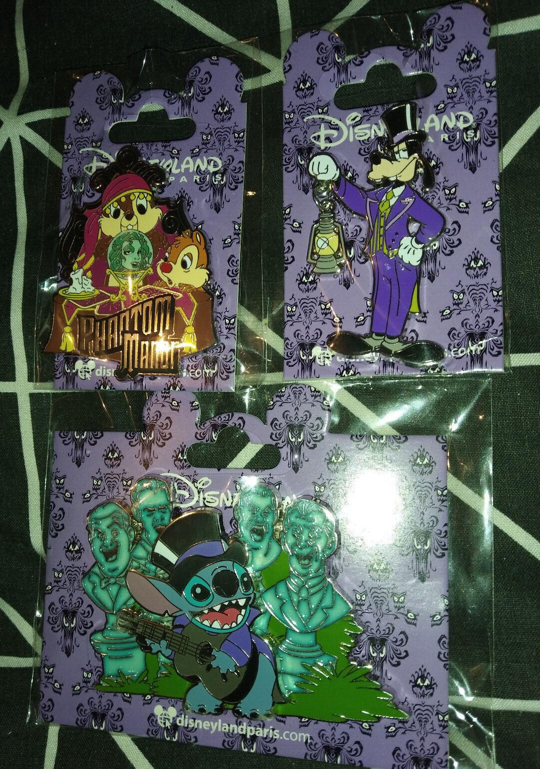 Phantom Manor Chip & Dale Stitch Goofy Dlp Disney Land Paris 2021 3 Pins Set
