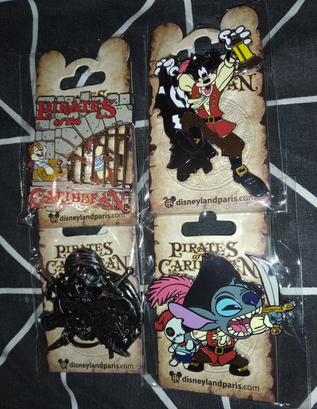 Pirates Of The Caribbean Chip Stitch Goofy Dlp Disney Paris 2021 4 Pins Set