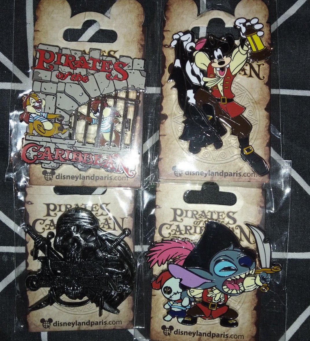 Pirates Of The Caribbean Chip Stitch Goofy Dlp Disney Paris 2021 4 Pins Set