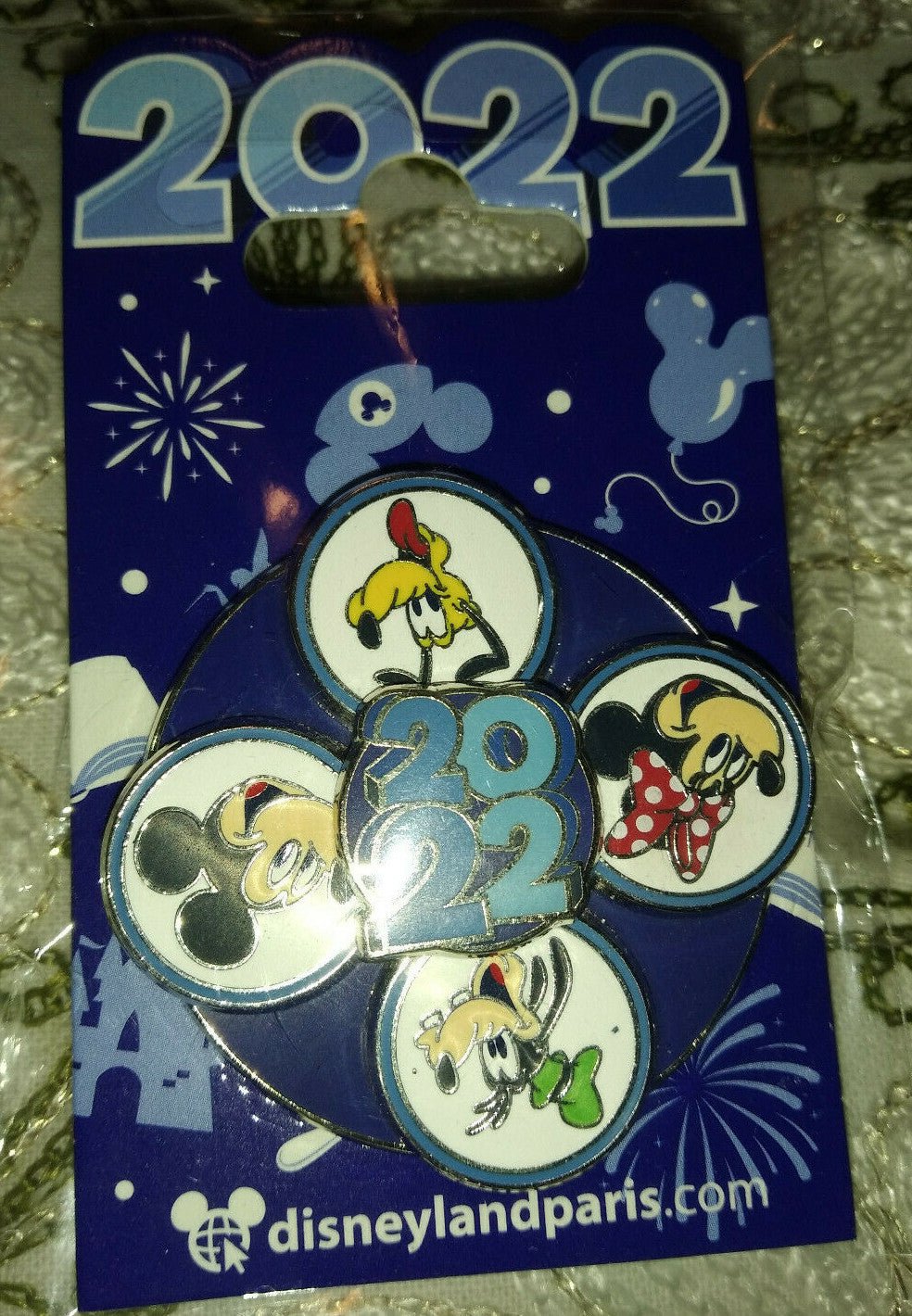 Pluto Goofy Minnie Mick 30th Anniversary Disney Paris Dlrp Dlp 2022 Spinner Pin