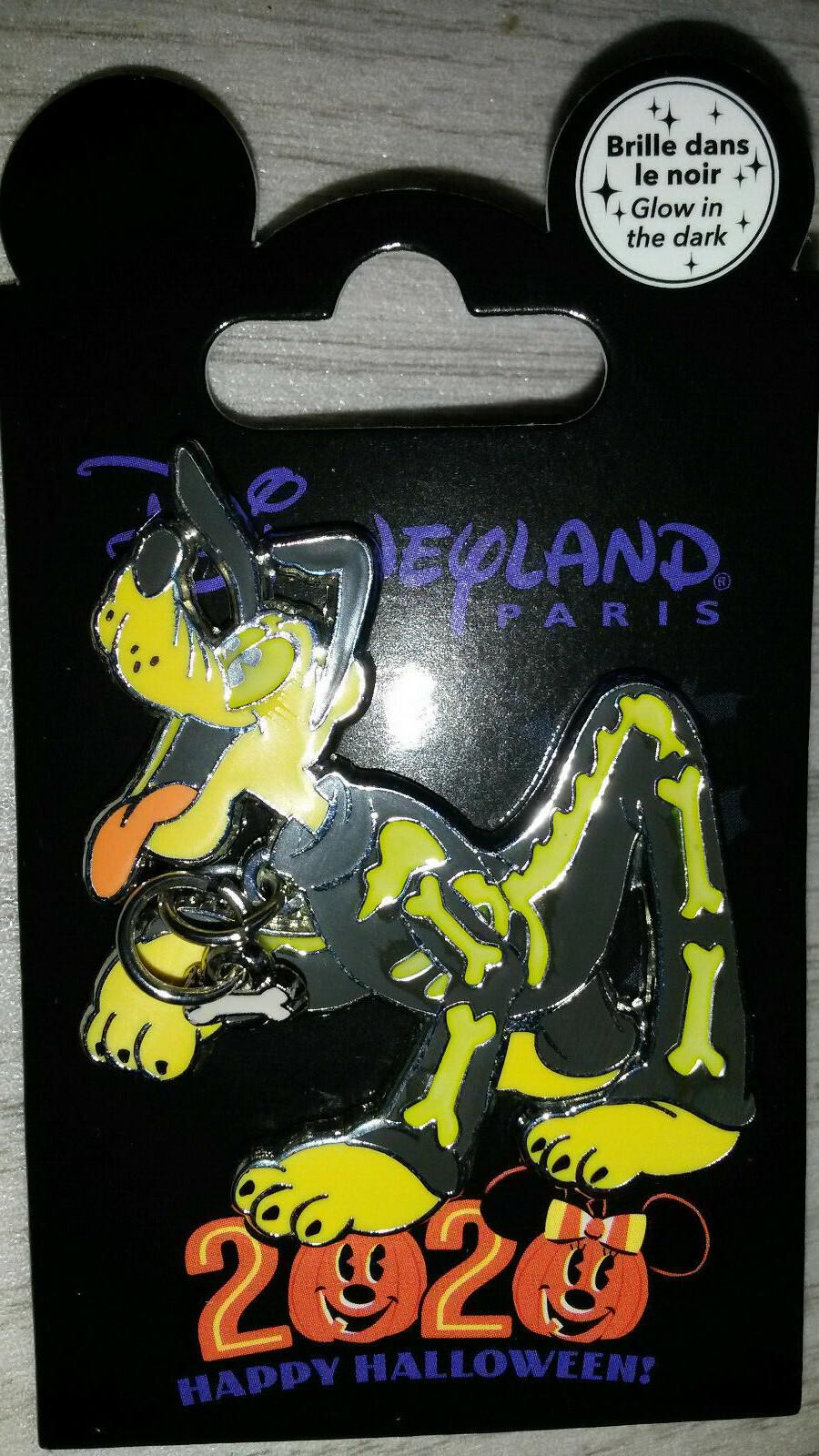 Pluto with a Skeleton Suit Halloween Disney Paris Dlrp Dlp 2020 Glow Dangle Pin