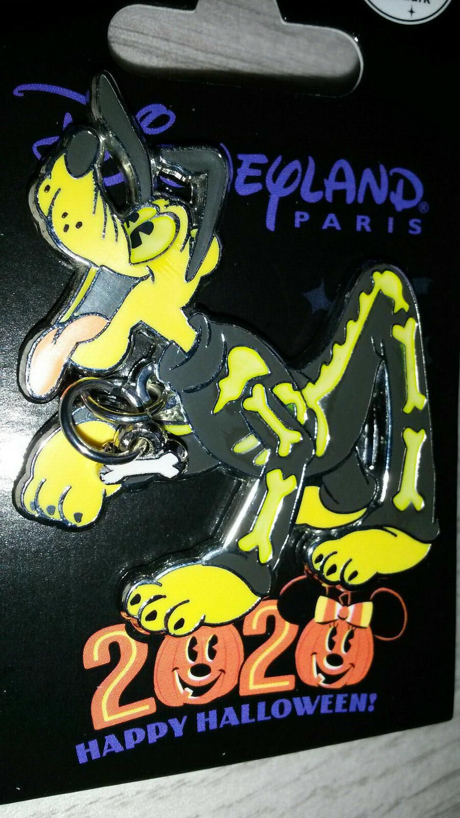 Pluto with a Skeleton Suit Halloween Disney Paris Dlrp Dlp 2020 Glow Dangle Pin