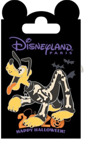 Pluto with a Skeleton Suit Halloween Disney Paris Dlrp Dlp 2020 Glow Dangle Pin