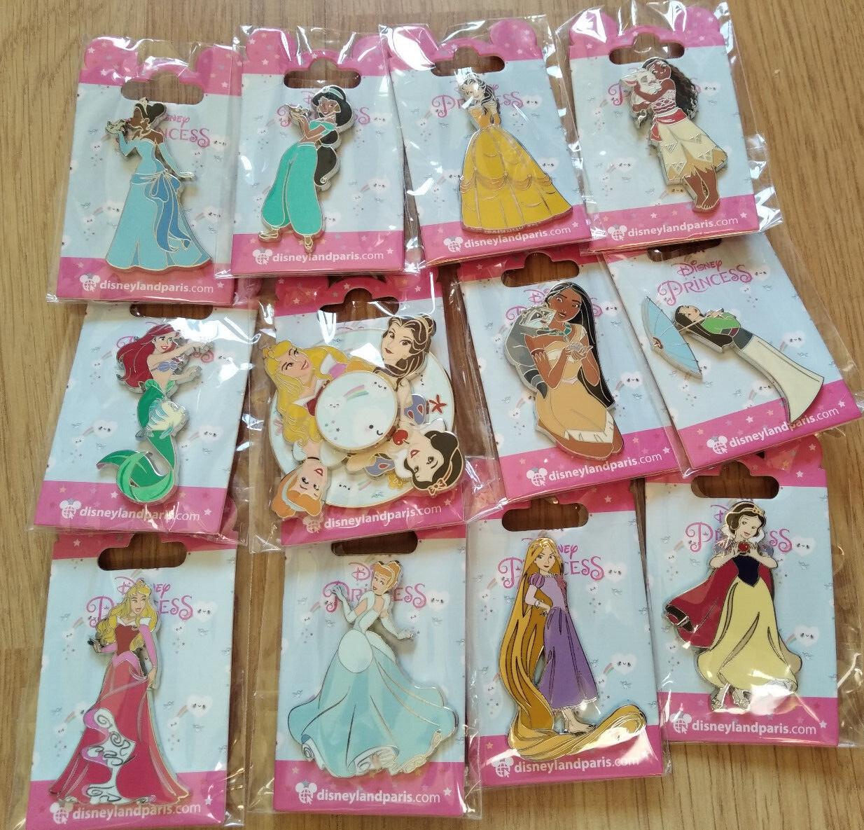 Princesses 12 pins Set Disney L Paris Dlp 2022 Moana Pocahontas Belle Spinner