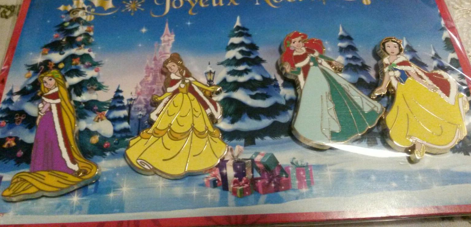 Princesses Xmas set Rapunzel Belle Ariel Snow White Disney Paris Dlp 2019 Pins