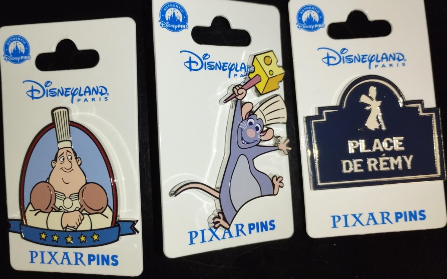 Ratatouille Gusteau Remy Sign Place de Disney Land Paris Dlp July 2025 3 Pin Set