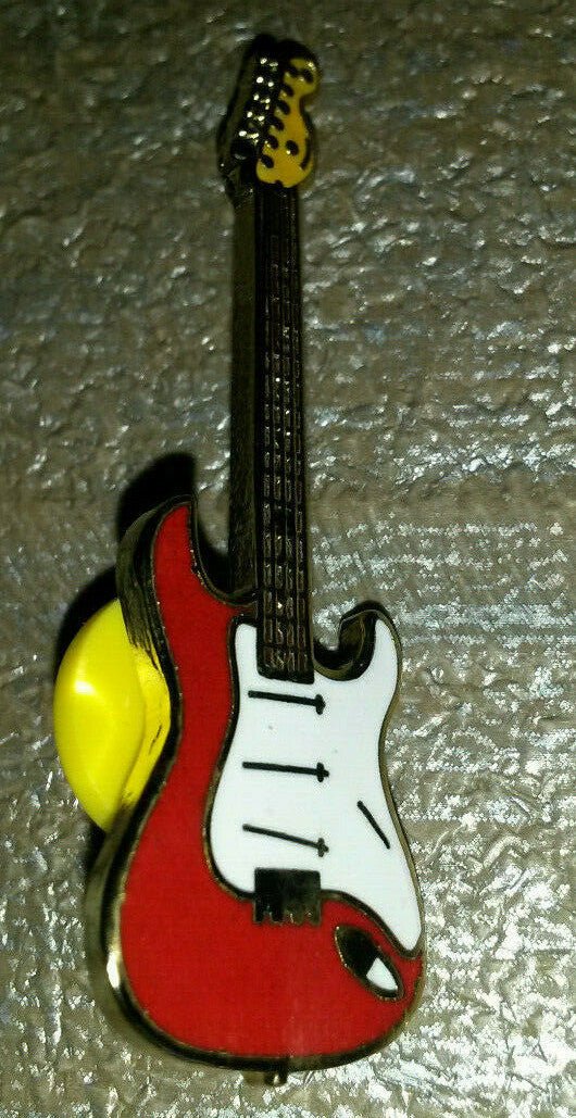 Red Guitar White colour Pin