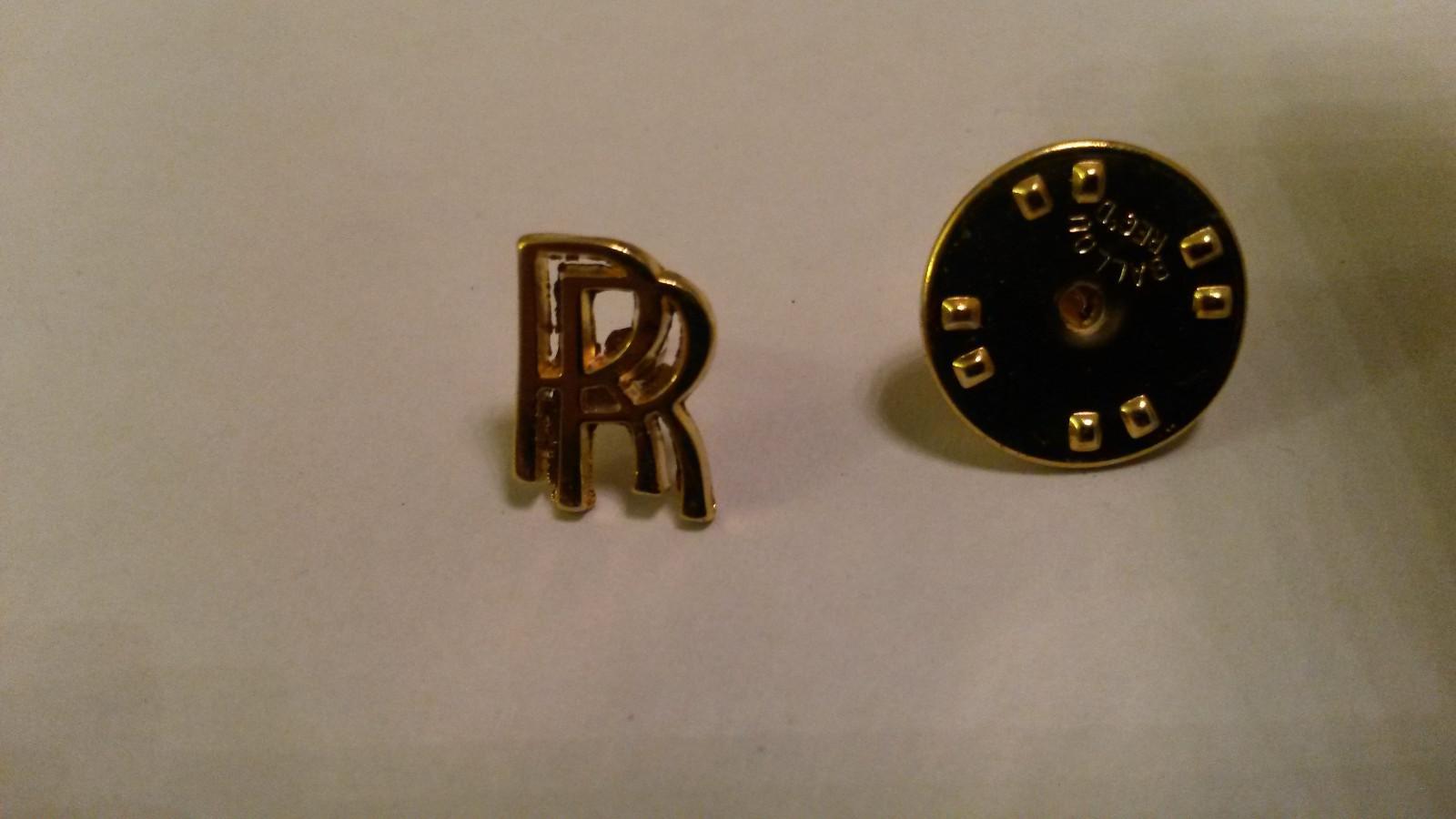 Rolls Royce RR Logo gold colour car Pin Pin's